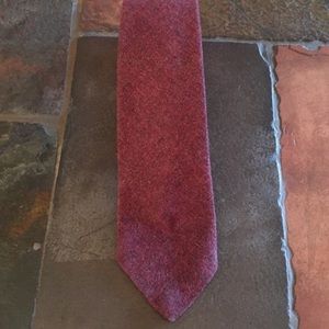 Vintage Yves Saint Laurent Wool Tie in Burgundy Berry Red